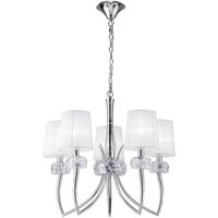 Mantra M4631 Loewe 5 Light Ceiling Pendant Light With Shades In Chrome