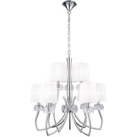 Mantra M4630 Loewe 9 Light Ceiling Pendant Light With Shades In Chrome