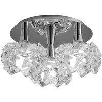 Mantra M3965 Artic 3 Light Large Semi Flush Ceiling Light In Chrome With Clear Glass