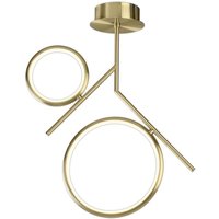 Mantra M6582 Olimpia SG 30 Watt Semi Flush Ceiling Light In Satin Gold/Opal White - L: 530mm