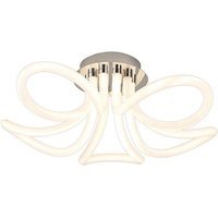 Mantra M6615 Knot LED II Semi Flush Ceiling Light In Polished Chrome And Opal White - Dia: 790mm