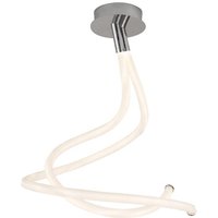 Mantra M6600 Nur II 50 Watt Semi Flush Ceiling Light In Polished Chrome And Opal White - Dia: 550mm