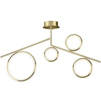 Mantra M6580 Olimpia SG 42 Watt Semi Flush Ceiling Light In Satin Gold/Opal White - L: 1010mm