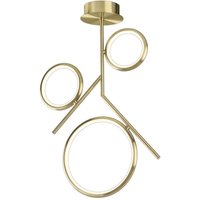 Mantra M6581 Olimpia SG 36 Watt Semi Flush Ceiling Light In Satin Gold/Opal White - L: 530mm