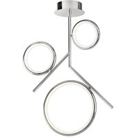Mantra M6591 Olimpia CH 36 Watt Semi Flush Ceiling Light In Polished Chrome/Opal White - L: 530mm