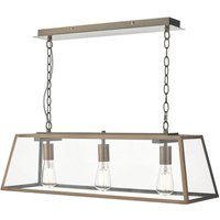 Dar ACA0364 Academy 3 Light Bar Pendant In Copper With Clear Glass