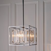 Endon 81930 Acadia 4 Light Ceiling Pendant In Chrome Plate And Clear Crystal