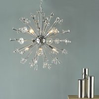 Dar Lighting EXO0850 Exodus 8 Light Ceiling Chandelier In Polished Chrome With Crystal