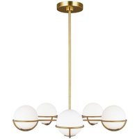 FE-APOLLO5-BB Apollo 5 Light Chandelier In Burnished Brass