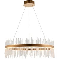 Tivoli Brushed Gold Ceiling Pendant with Glass Crystal Rods