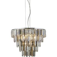 Searchlight 1229-9CC Clarissa 9 Light Ceiling Pendant In Chrome With Coloured Glass