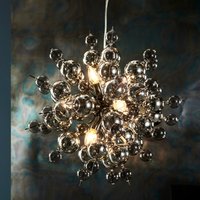Contemporary 9 Light Ceiling Pendant Light In Black Chrome With Smoked And Tinted Glass