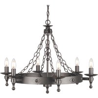 Elstead WR6-GRAPHITE Warwick 6 Light Ceiling Chandelier In Graphite