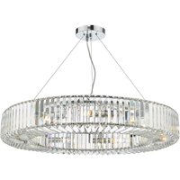 Dar Lighting Teyana 9 Light Circular Crystal Chandelier In Polished Chrome Finish TEY1350