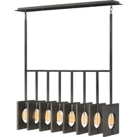 Quintiesse QN-LUDLOW8-GR Ludlow 8 Light Bar Ceiling Pendant In Brushed Graphite Finish