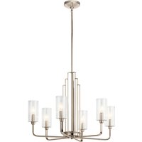 Quintiesse QN-KIMROSE6-PN Kimrose 6 Light Ceiling Chandelier In Polished Nickel Finish