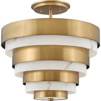 Quintiesse QN-ECHELON-SF Echelon 3 Light Semi Flush Ceiling Light In Heritage Brass Finish