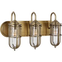 Quintiesse QN-URBANREST3 Urban Restoration Vintage 3 Light Wall Light In Dark Antique Brass IP44
