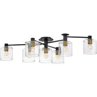 Quintiesse QN-AXEL7-BK Axel 7 Light Semi Flush Ceiling Light In Black Finish