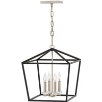 Quintiesse QN-STINSON-4P-L-BK Stinson Large Ceiling Light In Black And Polished Nickel Finish