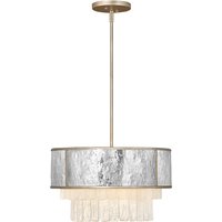 Quintiesse QN-REVERIE-4P-CPG Reverie Ceiling Light In Hammered Stainless Steel and Champagne Gold