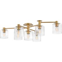 Quintiesse QN-AXEL7-HB Axel 7 Light Semi Flush Ceiling Light In Heritage Brass Finish