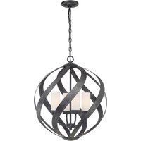 Quintiesse QN-BLACKSMITH-4P-OBK Blacksmith 4 Light Outdoor Chandelier In Old Black Finish