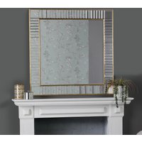 Laura Ashley Clemence Square Mirror With Gold Leaf Detail Edging