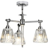 Agatha 3 Light Multi Arm Ceiling Pendant Light Polished Chrome IP44, G9