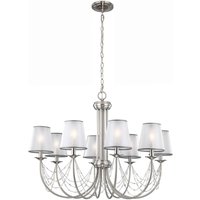 Aveline 8 Light Multi Arm Chandelier Brushed Steel Finish, E14