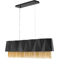 Zuma 6 Light Pendant, Satin Black, Gold, E27