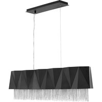 Zuma 6 Light Pendant, Satin Black, Silver, E27