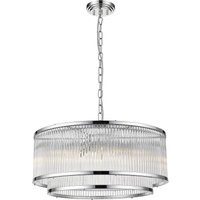 Antigua 6 Light Chrome Crystal Pendant Ceiling Light