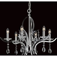 Turin Chrome With Crystal 6 Arm Chandelier
