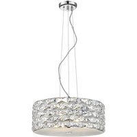 Aruba 5 Light LED Chrome Crystal Pendant Ceiling Light