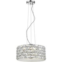 Aruba 4 Light LED Chrome Crystal Pendant Ceiling Light