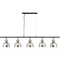 Ava 5 Light Linear Bar Smoke Glass Bar Pendant Ceiling Light