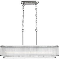 Antigua 7 Light Oblong Chrome Crystal Bar Pendant Ceiling Light