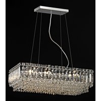 Alvery 8 Light Polished Chrome Rectangular Ceiling Clear Crystal