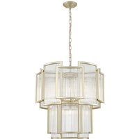 Antigua 8 Light Gold Crystal Pendant Ceiling Light
