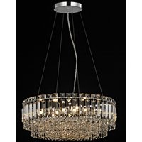 Alvery 9 Light Chrome Round Ceiling Clear Crystal
