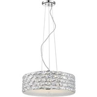Aruba 6 Light LED Chrome Crystal Pendant Ceiling Light