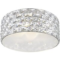 Aruba 5 Light LED Flush Ceiling Light Chrome Crystal Ceiling Light