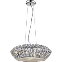 Armel 5 Light LED Crystal Chrome Pendant Ceiling Light