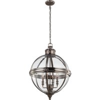 Adams 4 Light Ceiling Chandelier Pendant Light Antique Nickel, E14