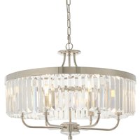 Ascoli 6 Light Ceiling Pendant Bright Nickel Plate & Clear Cut Glass