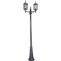 Wexford 2 Light Outdoor Lamp Post Black Silver IP43, E27