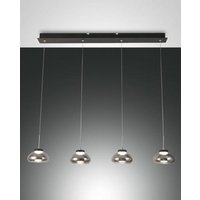 Arabella LED Straight Bar Pendant Ceiling Light Transparent Grey Glass
