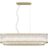 Antigua 7 Light Oblong Gold Crystal Bar Pendant Ceiling Light
