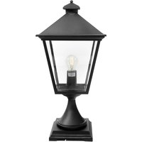 Turin Grande 1 Light Outdoor Pedestal Lantern Black IP54, E27